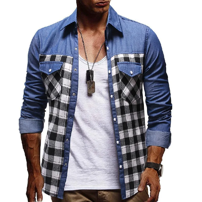 Jeans for Men with a Big BellyCasual Denim Shirt For Men