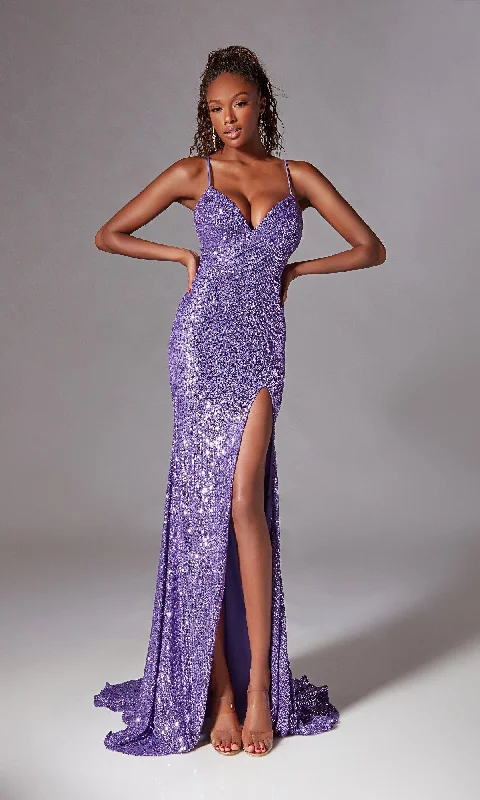 women's body-skimming dressesStrappy Long Sequin Prom Dress: Aerie Couture 261