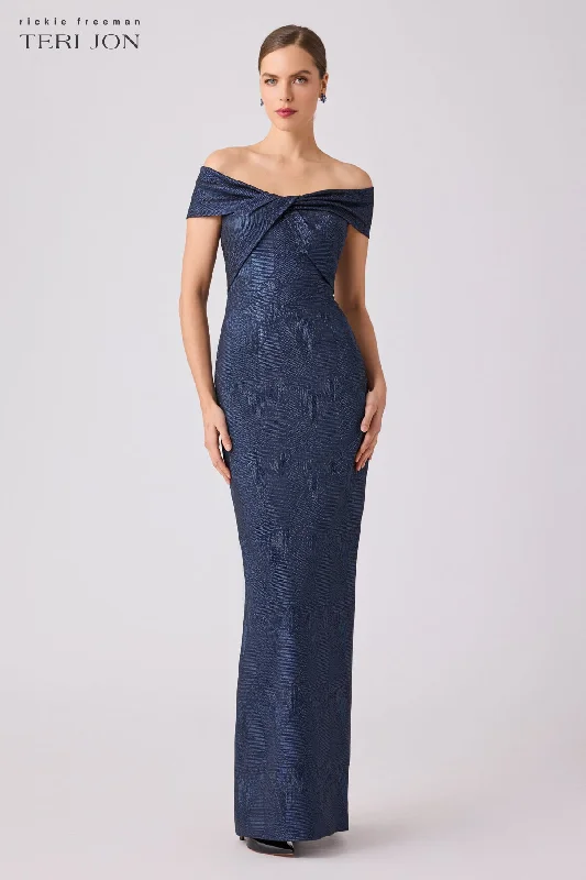 Casual DressShimmer Jacquard Twist Gown