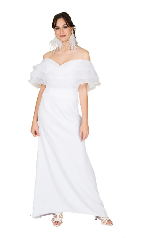 Velvet DressShoulder less Train Gown