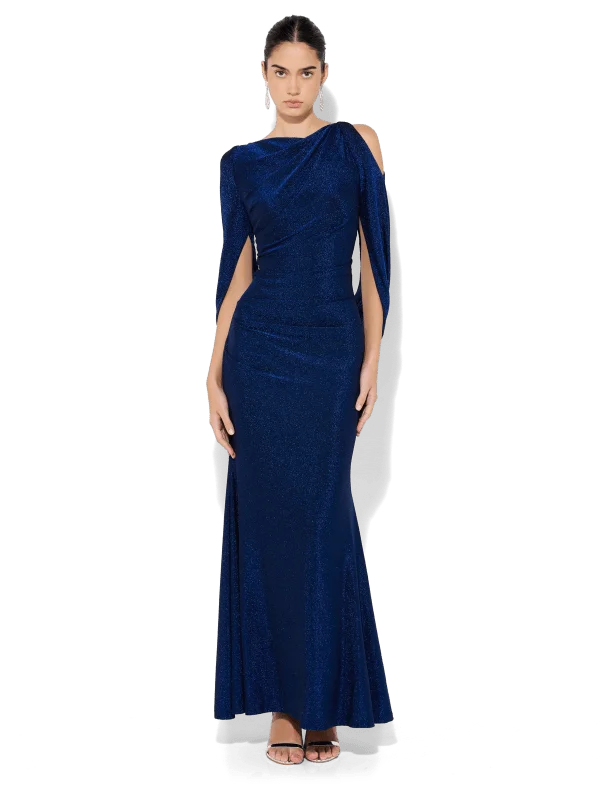 women's high-low dressesPeta Sapphire Lurex Gown