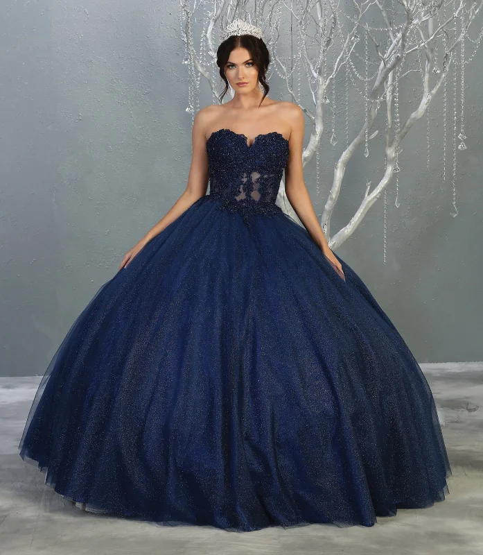 Ball Gown DressLa Merchandise LA141 Strapless Lace Bodice Quinceanera Ball Gown