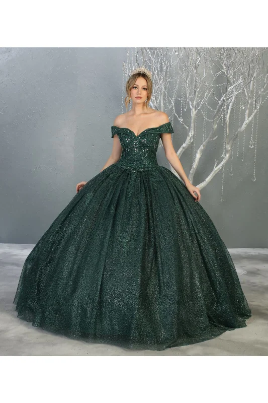 Zipper DressLa Merchandise LA151 Shimmering Off Shoulder Quinceanera Ball Gown