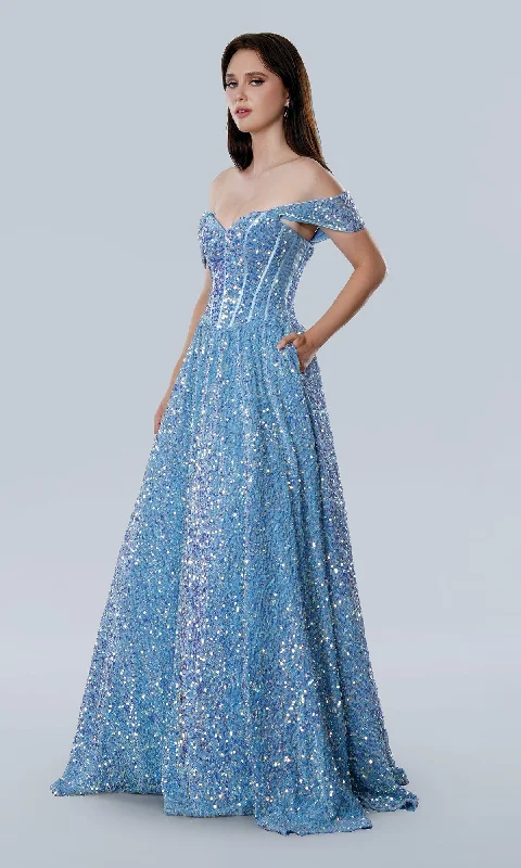 Laced DressA-Line Sequin Prom Dress: Stella Couture 25227
