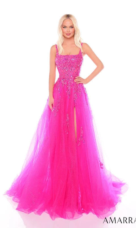 women's versatile dressesEmbroidered Prom Ball Gown: Amarra 88084