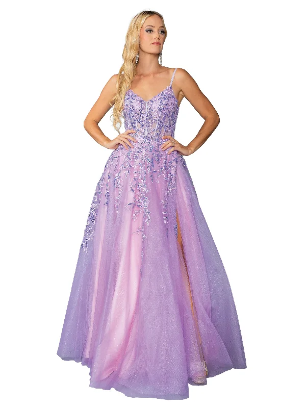 women's plus-size dressesLong Glitter Prom Ball Gown: Dancing Queen 4452