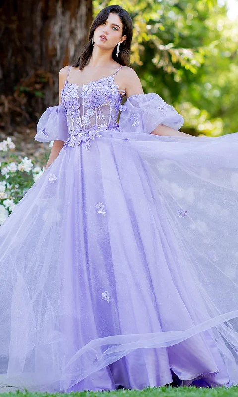 women's breathable dressesLilac Purple Prom Ball Gown 8130J