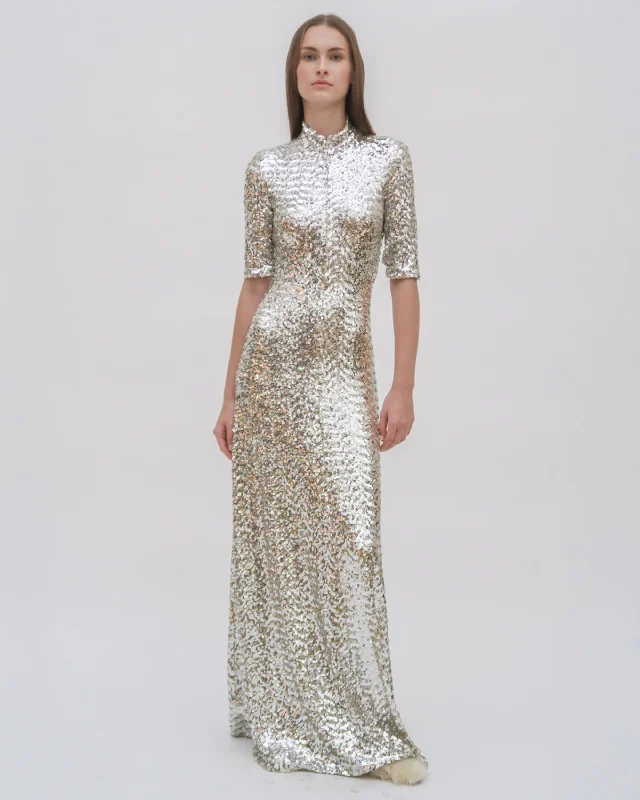 Cut-Out DressZIP UP TURTLENECK GOWN