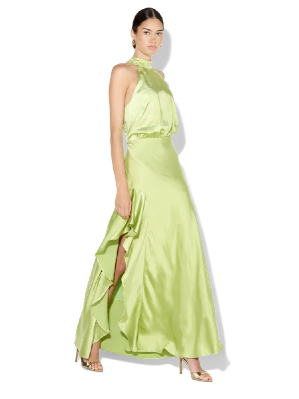 women's mini dressesEmery Matcha Satin Gown