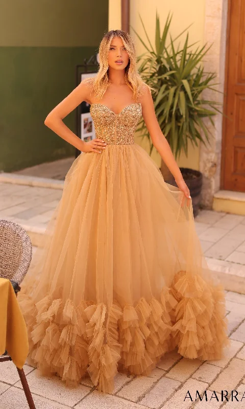 women's minimalist dressesLong Prom Dress: Amarra 88339