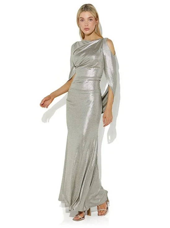 women's checkered dressesLana Mink Metallic Gown