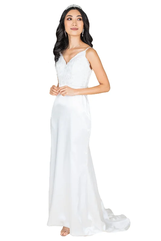 Peplum DressSimple Silk Spaghetti Straps Gown