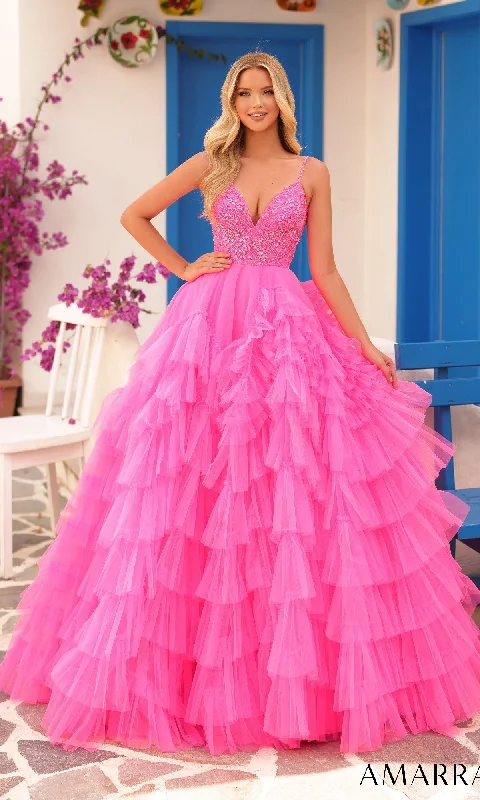 Ruffle DressLong Prom Dress: Amarra 88296