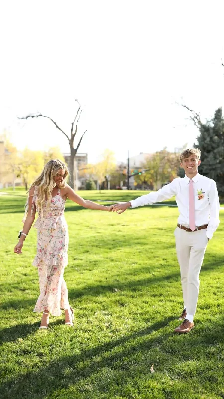 women's boho dressesSheath/Column Florals Long Prom Dress,Trendy Prom Gown Y2249