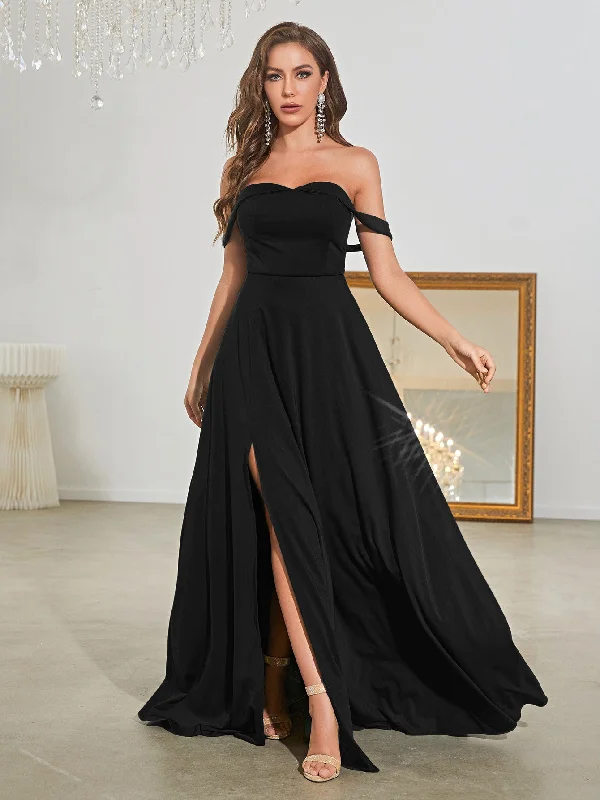 women's formal dressesBlack Strapless Formal Sleeveless Gown