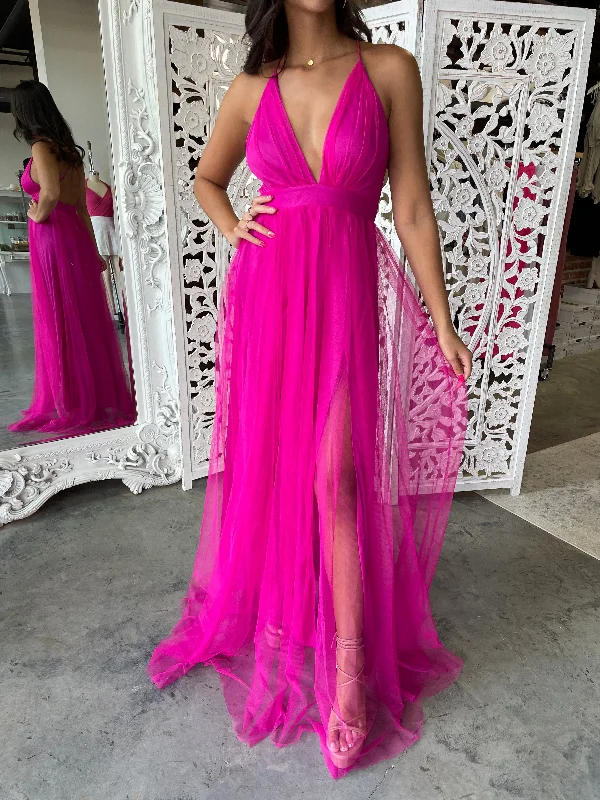 Sweetheart Neckline DressLove Spell Gown (Fuchsia)