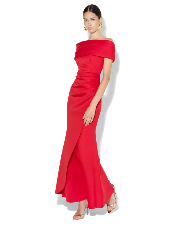 women's cocktail dressesDalton Red Off The Shoulder Gown