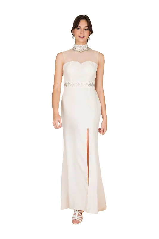 Empire DressHigh Neck Floor Length Formal Dress For Women