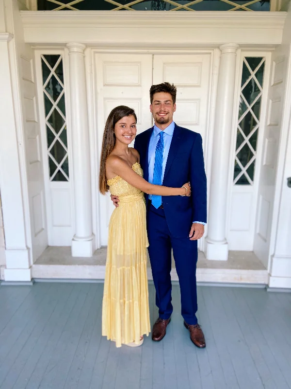 Mermaid DressYellow Strapless Long Prom Dress,Yellow Formal Gown  Y2238