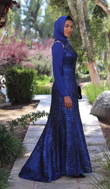 Floral DressAmie Long Sleeve Modest Formal Muslim Evening Dress - Royal Blue - FINAL SALE Floral DressAmie Long Sleeve Modest Formal Muslim Evening Dress - Royal Blue - FINAL SALE