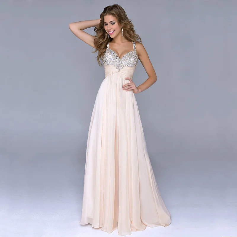 women's checkered dressesArianne Chiffon Sequin A Line Gown