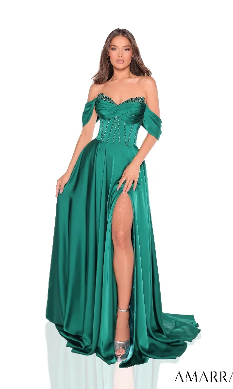 women's wrap dressesLong Prom Dress: Amarra 88367