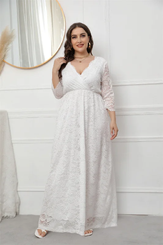 women's evening dressesPlus Size Lace Formal Evening Dress