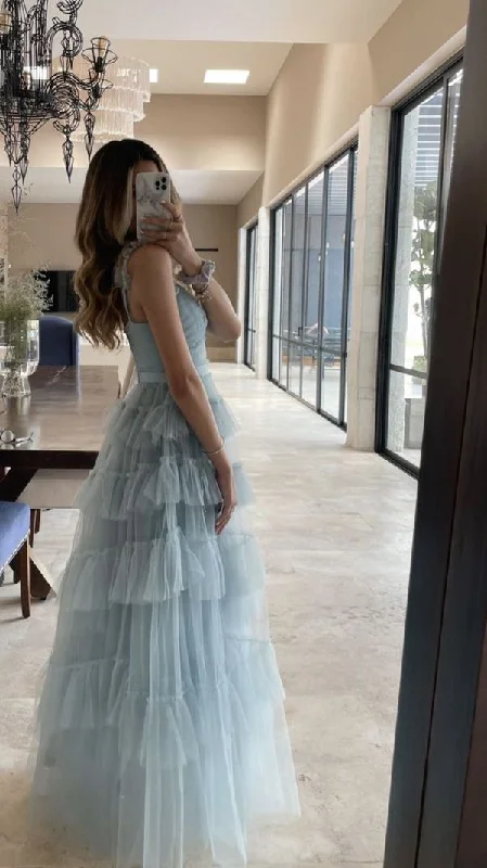women's versatile dressesSweet Light Blue Tulle Prom Dresses,Ruffles Pleated Light Blue Evening Formal Gown Y1539 women's versatile dressesSweet Light Blue Tulle Prom Dresses,Ruffles Pleated Light Blue Evening Formal Gown Y1539