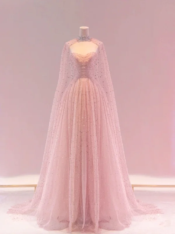 women's cotton dressesRomantic Pink Sweetheart Long Prom Dress,Pink Formal Gown Y2209