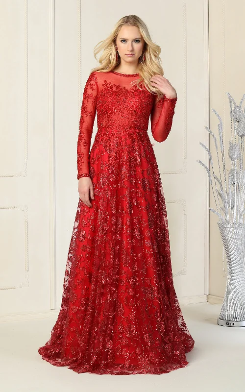 High-Low DressLa Merchandise LA7875 Long Sleeve Formal Evening Wholesale Gown