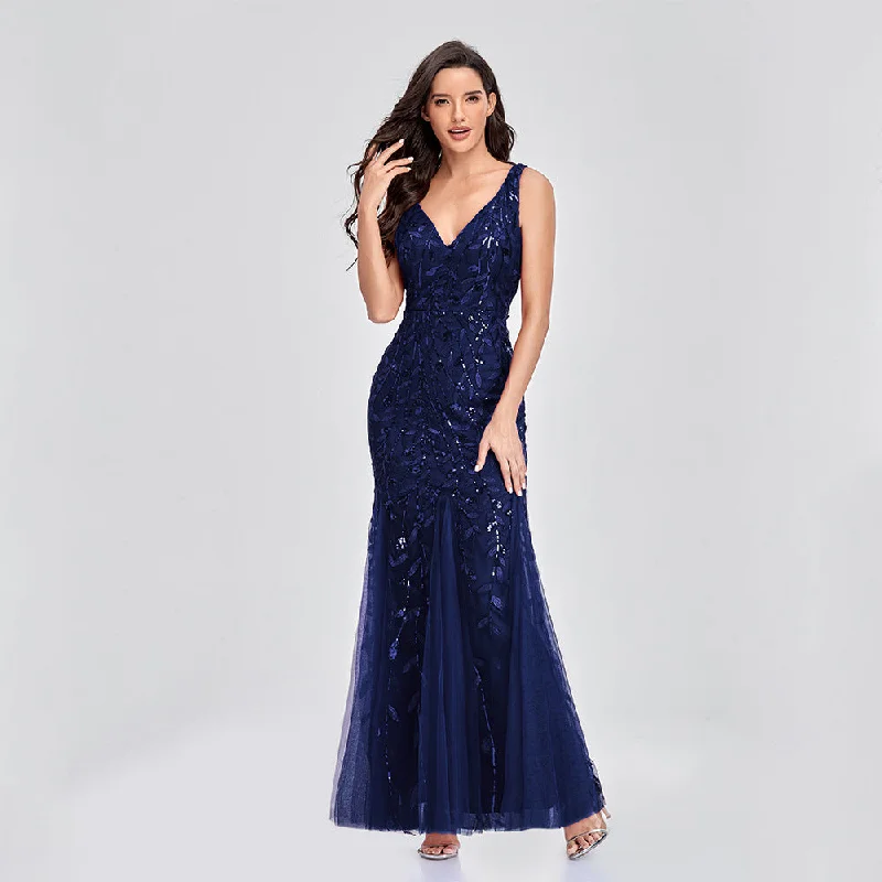 women's floral dressesErin Formal Sleeveless Sequin Evening Dress