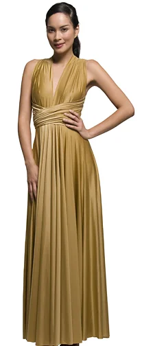 Tiered DressButter By Nadia - Signature Wrap Bronze Drape Satin Ball Gown - One Size Tiered DressButter By Nadia - Signature Wrap Bronze Drape Satin Ball Gown - One Size