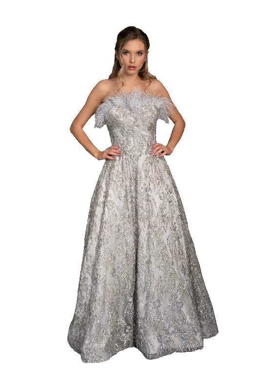 Long-Sleeve DressShoulder-less Sequins Lace Gown