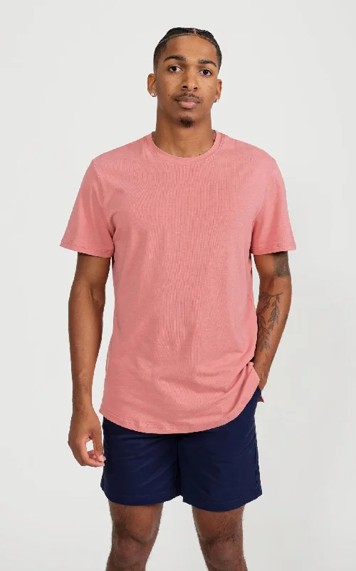 Men's Shirts with Embellished CollarsMen's Pima Split-Hem Tee in Rose