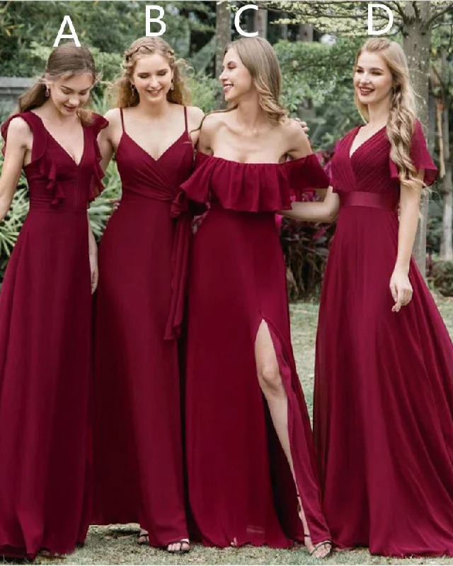women's affordable dressesBurgundy Chiffon Bridesmaid Dresses Long Wedding Party Gown for Women PL08153 women's affordable dressesBurgundy Chiffon Bridesmaid Dresses Long Wedding Party Gown for Women PL08153