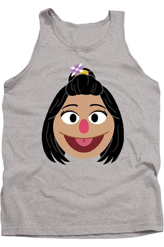 Men's Shirts for HikingSesame Street Ji Young Face Adult Tank