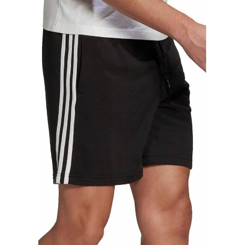 Men's Pants with Stretchable Fabric for Flexibilityadidas Essentials French Terry 3 Stripes Mens Shorts - Black Men's Pants with Stretchable Fabric for Flexibilityadidas Essentials French Terry 3 Stripes Mens Shorts - Black