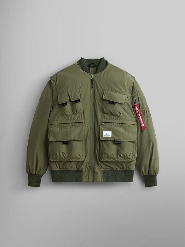 Waterproof Men's ParkasMULTI POCKET BOMBER JACKET