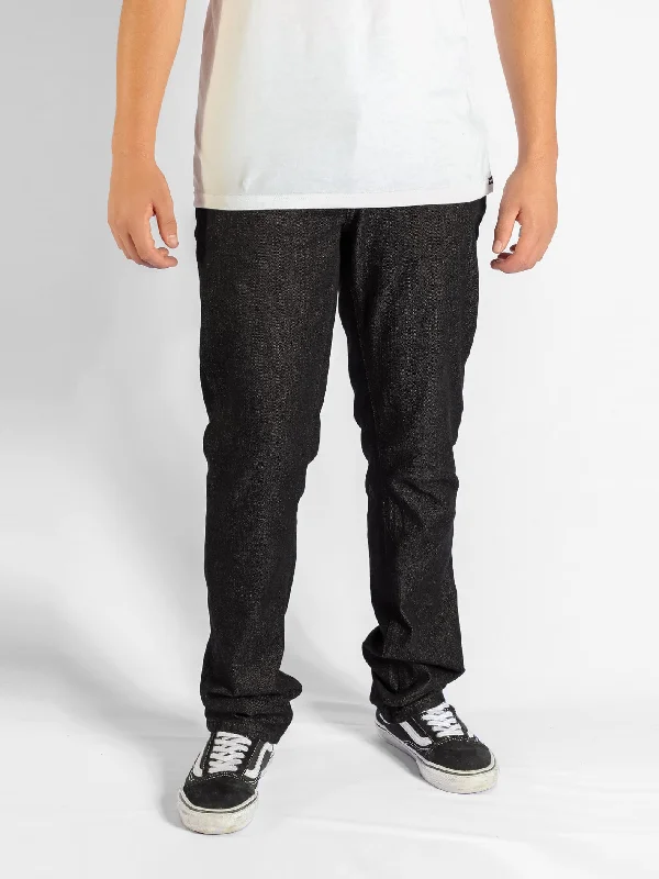 Men's Jeans with Elastic WaistbandsV Vorta Slim Fit Jeans - Rinsed Black