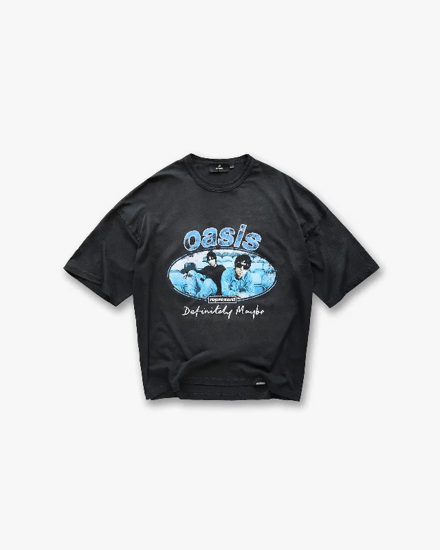 Men's Shirts with Abstract DesignsRepresent X Oasis Maine Road T-Shirt - Washed Black Men's Shirts with Abstract DesignsRepresent X Oasis Maine Road T-Shirt - Washed Black
