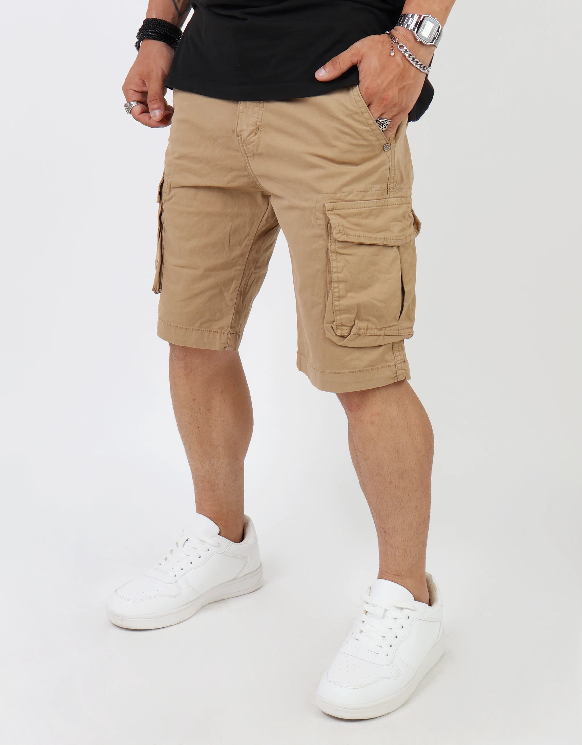 Men's Elastic-Waisted Pants for Easy MovementCargo Short