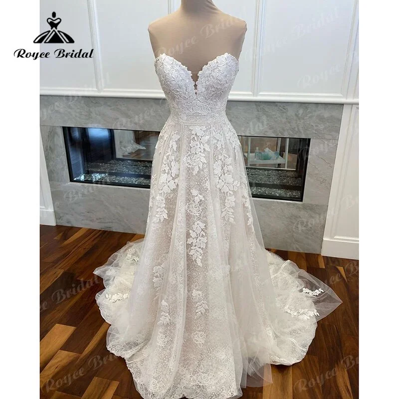 Neon DressRoycebridal Lace Boho A Line Wedding Dress Sweetheart Appliques 2025 Princess Wedding Gowns for Women Robe de mariee Elegant Neon DressRoycebridal Lace Boho A Line Wedding Dress Sweetheart Appliques 2025 Princess Wedding Gowns for Women Robe de mariee Elegant