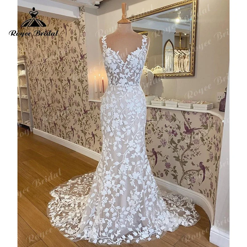 Wrap Dressrobe mariée sirene Spaghetti Straps Boho Wedding Dress Backless Lace Sweetheart Mermaid/Trumpet Beach Mariage Bridal Gown 2022 Wrap Dressrobe mariée sirene Spaghetti Straps Boho Wedding Dress Backless Lace Sweetheart Mermaid/Trumpet Beach Mariage Bridal Gown 2022