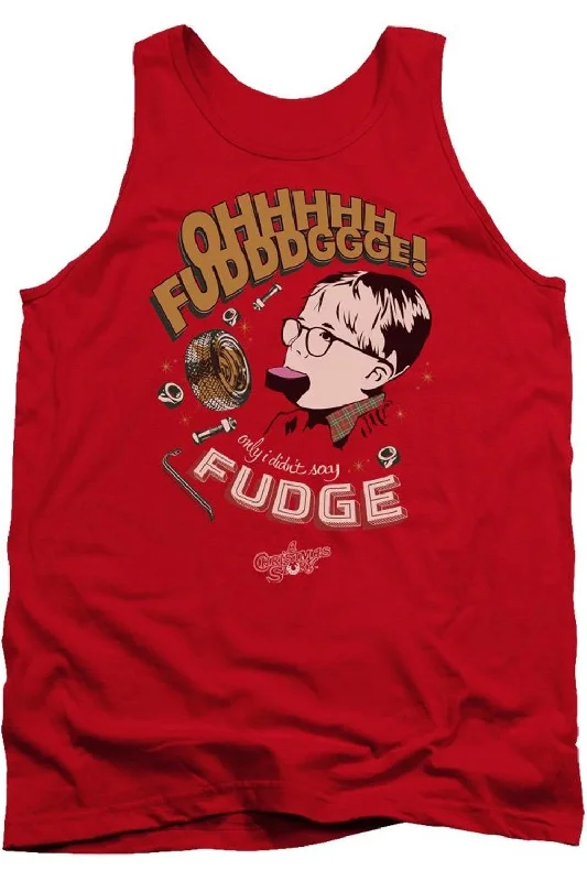 Men's Shirts with Button-Down PocketsA Christmas Story Fudge Adult Tank Top