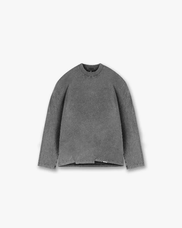 Men's Shirts with Lace-Up HemlinesInitial Long Sleeve Open Cuff T-Shirt - Vintage Grey Men's Shirts with Lace-Up HemlinesInitial Long Sleeve Open Cuff T-Shirt - Vintage Grey