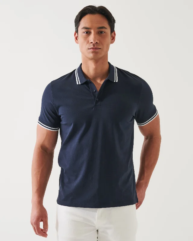 Men's Shirts with French CuffsShort Sleeve Tipped Button Polo