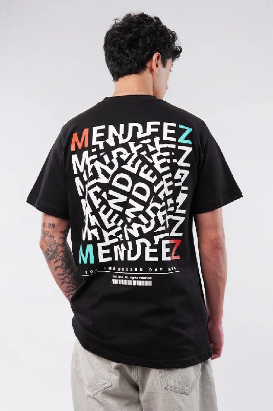 Men's Shirts with Checkered PatternsPrinted Oversized T-Shirt - Black