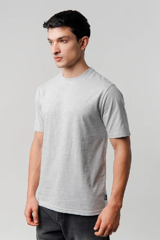 Solid-Colored Men's ShirtsRegular Fit Crew Neck T-Shirt - Heather Grey