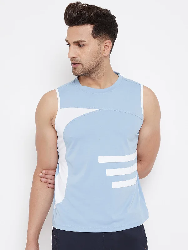 Men's Shirts with Mandarin CollarsJUMP USA Men Blue & White Striped Active Wear T-shirt Men's Shirts with Mandarin CollarsJUMP USA Men Blue & White Striped Active Wear T-shirt