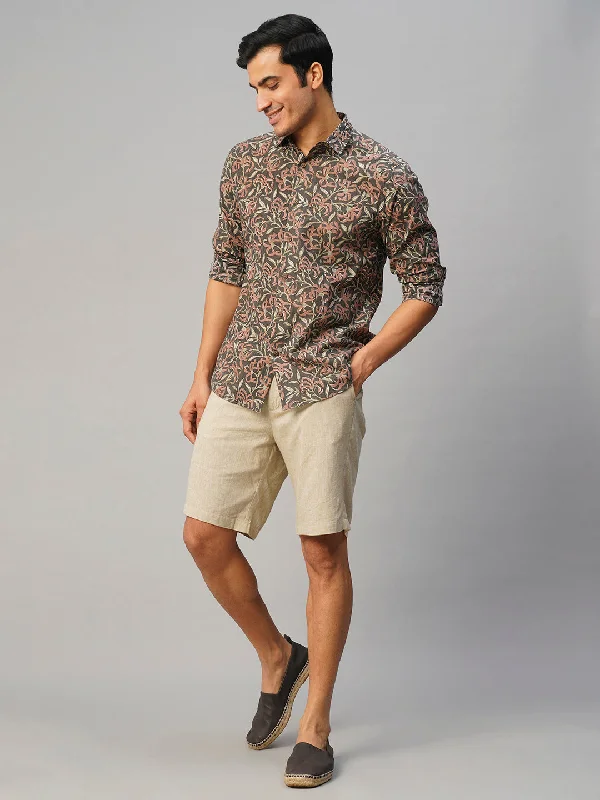 Men's Casual Pants for Everyday WearMen's Cotton Hand Block Printed Slim Fit Grey Shirt Men's Casual Pants for Everyday WearMen's Cotton Hand Block Printed Slim Fit Grey Shirt
